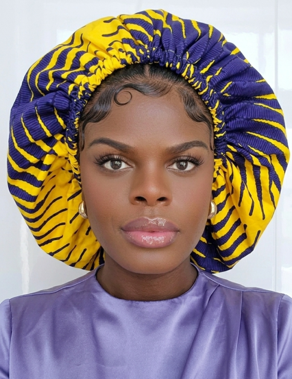 Duma Mbili XL Silk Lined African Print Bonnet