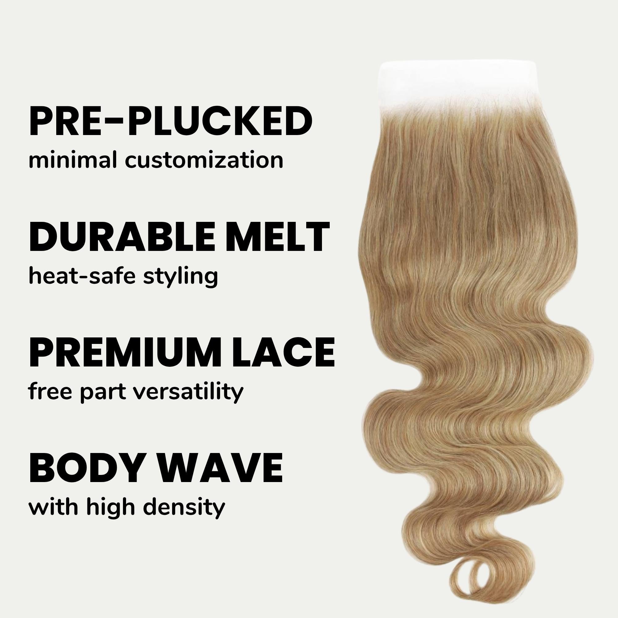 Honey Blonde Body Wave 5x5 HD Lace Human Hair Closure