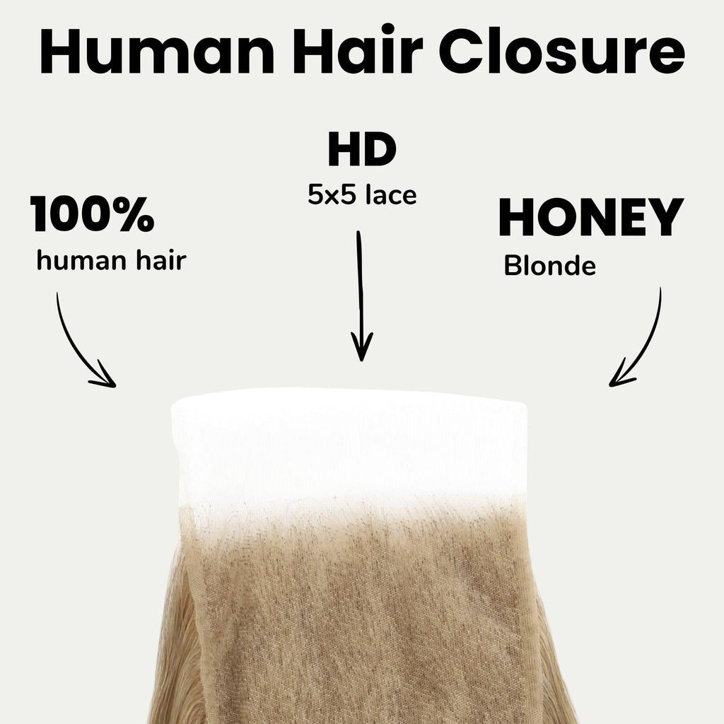 Honey Blonde Body Wave 5x5 HD Lace Human Hair Closure