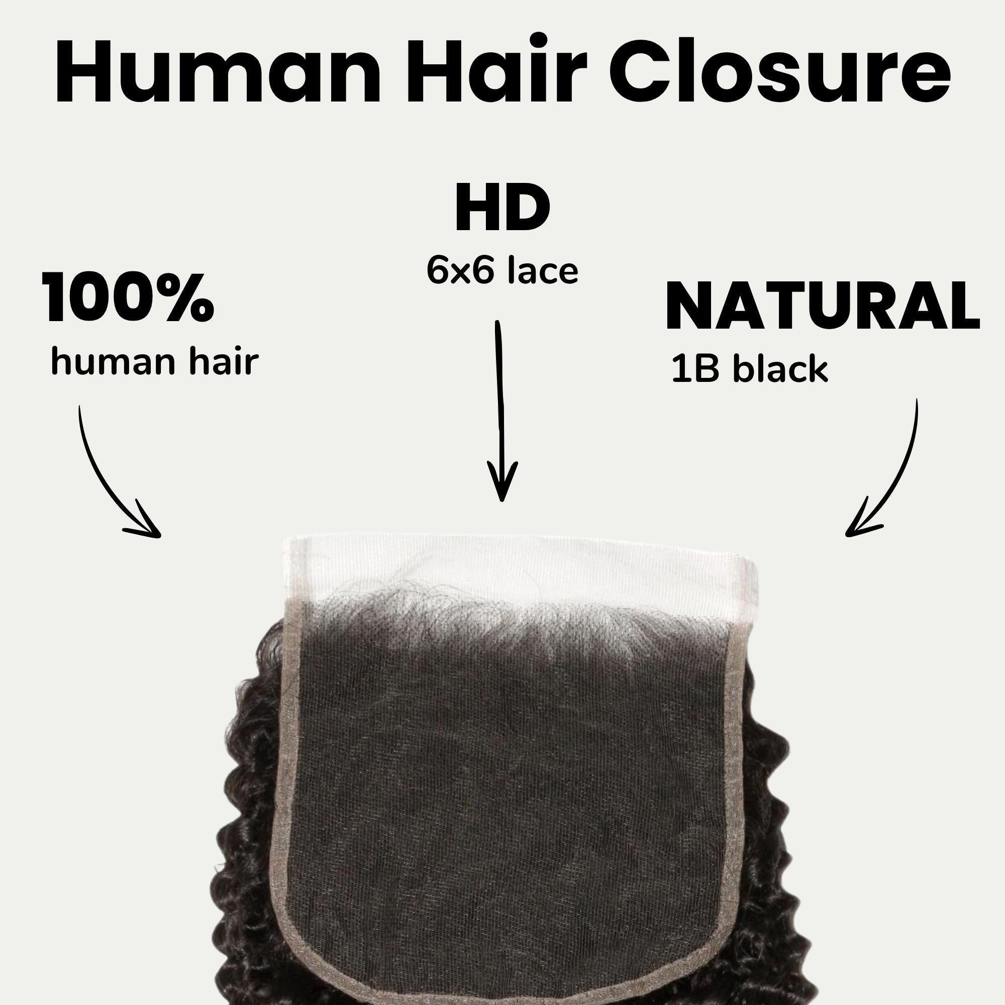 Jerry Curl 6x6 HD Lace Human Hair Closure