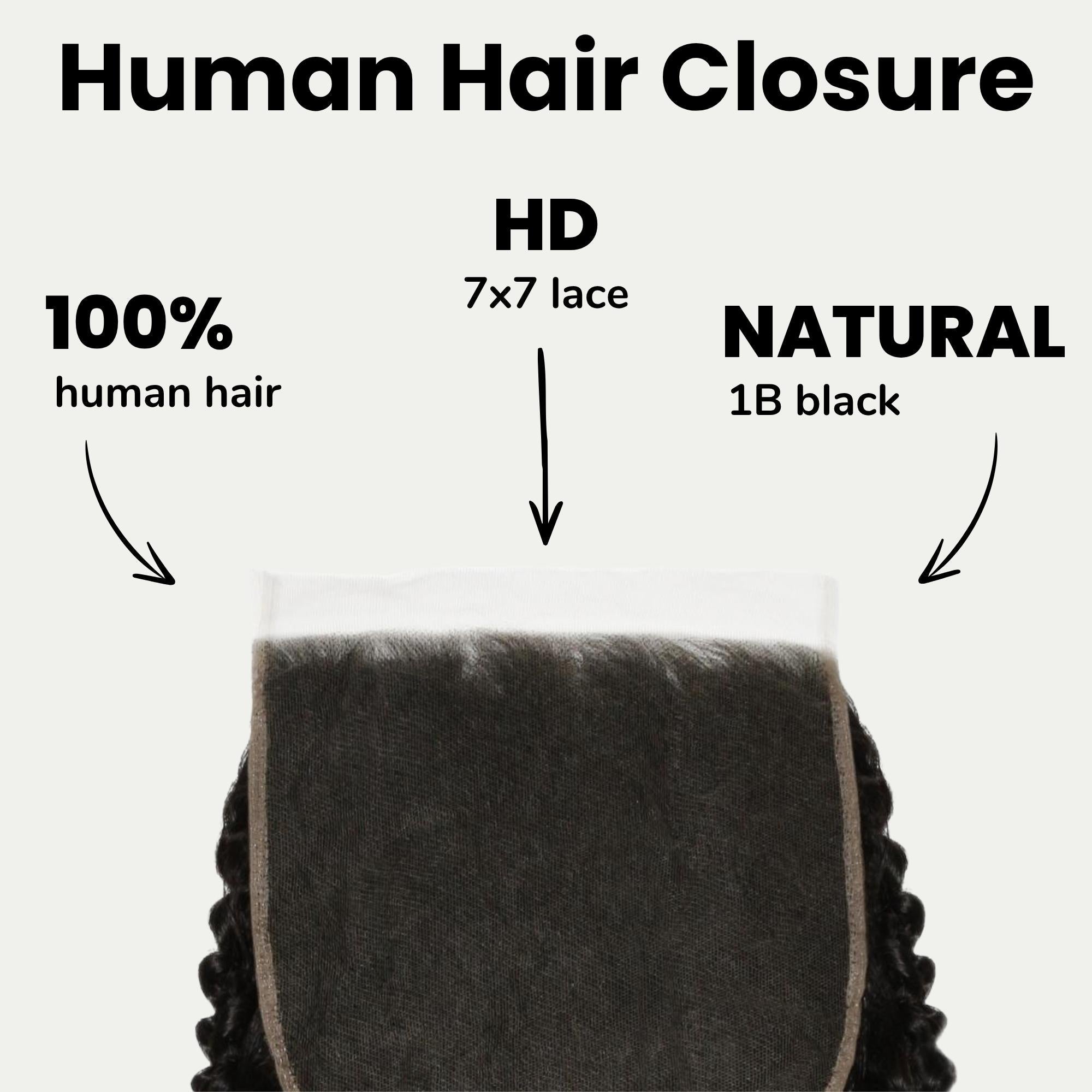 Jerry Curl 7x7 HD Lace Human Hair Closure