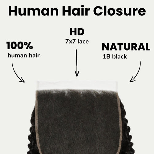Jerry Curl 7x7 HD Lace Human Hair Closure