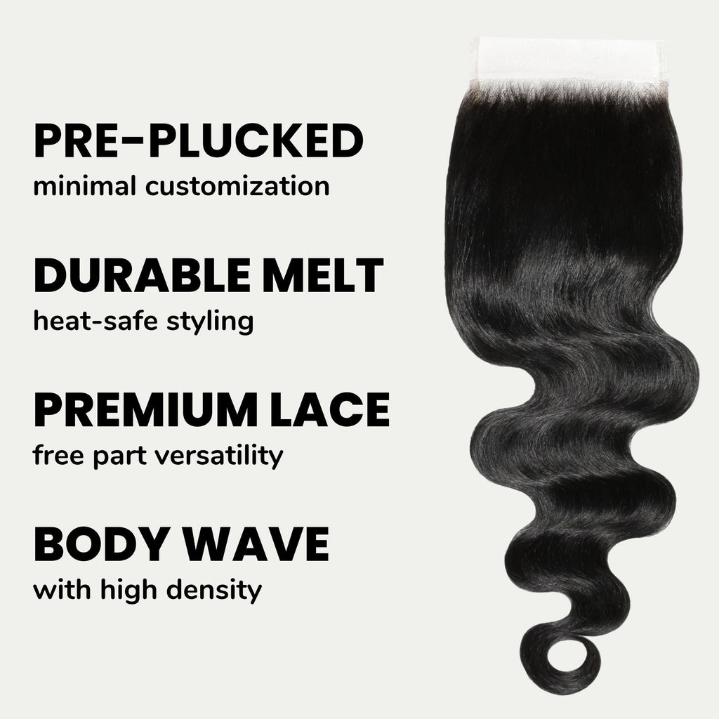 Jet Black Body Wave 5x5 HD Lace Human Hair Closure