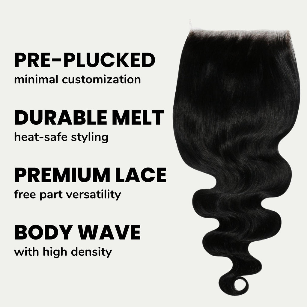 Jet Black Body Wave 6x6 HD Lace Human Hair Closure