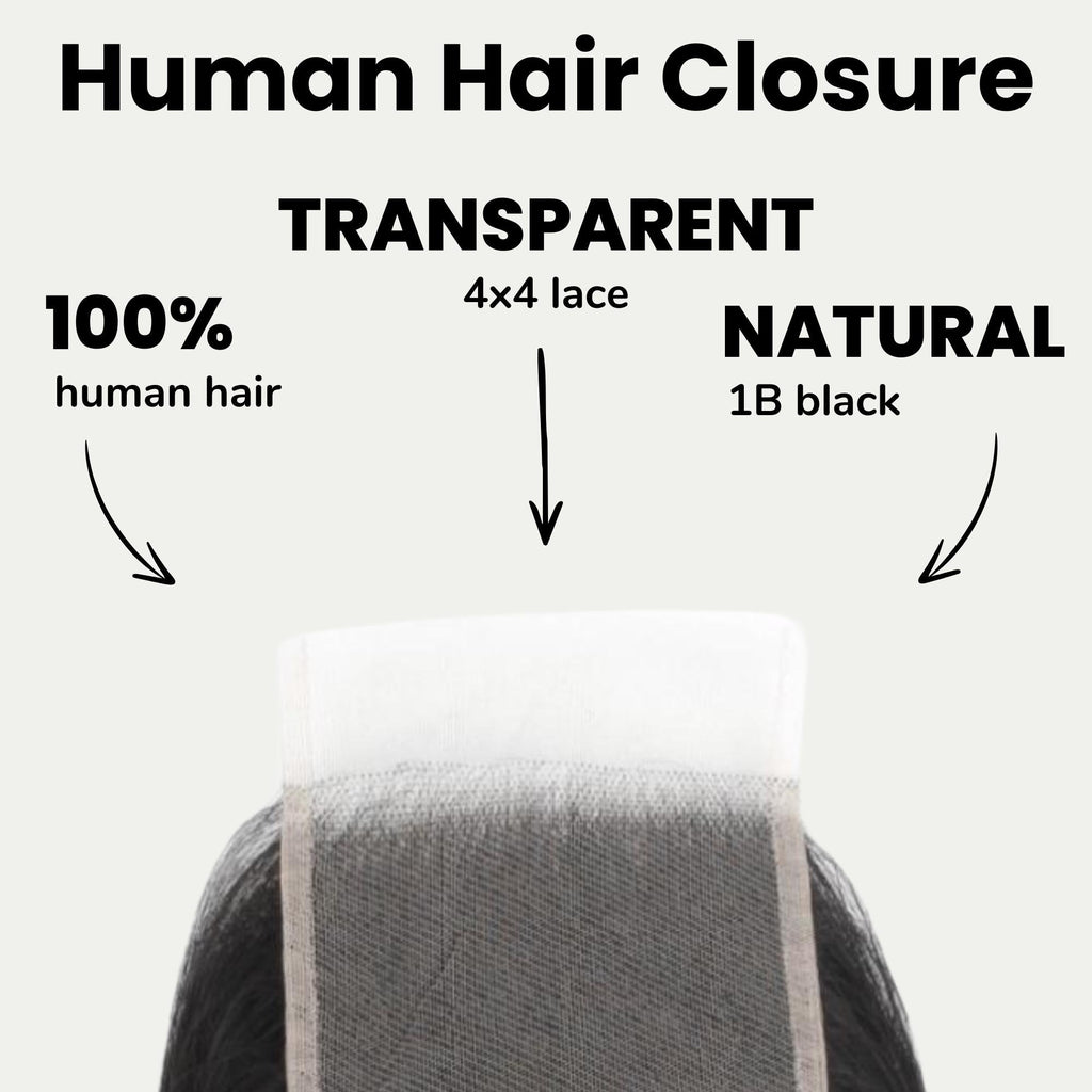 Kinky Curly 4x4 Transparent Lace Human Hair Closure