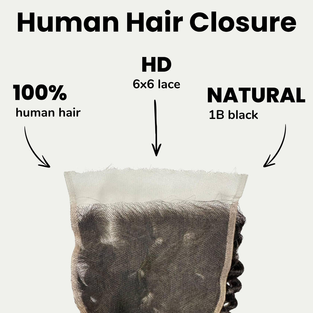Kinky Curly 6x6 HD Lace Human Hair Closure