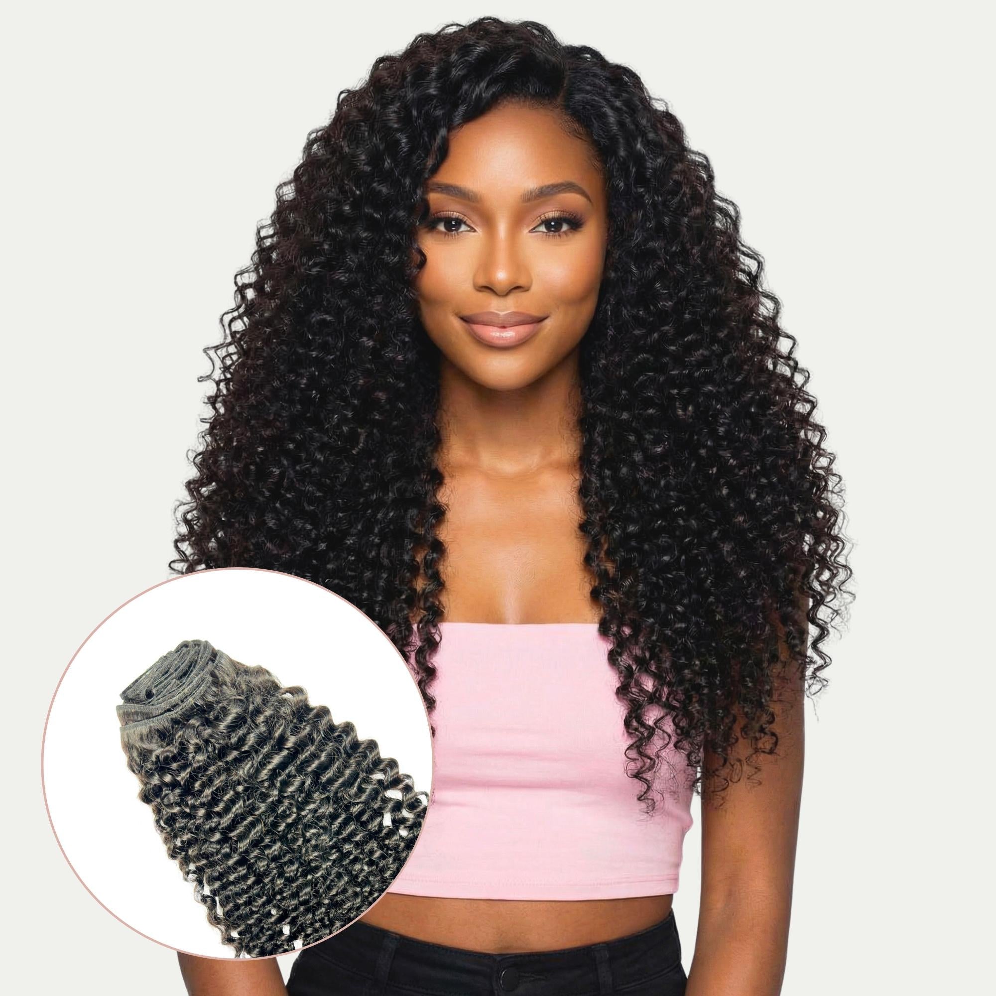 Kinky Curly Clip-In 100% Human Hair Extensions