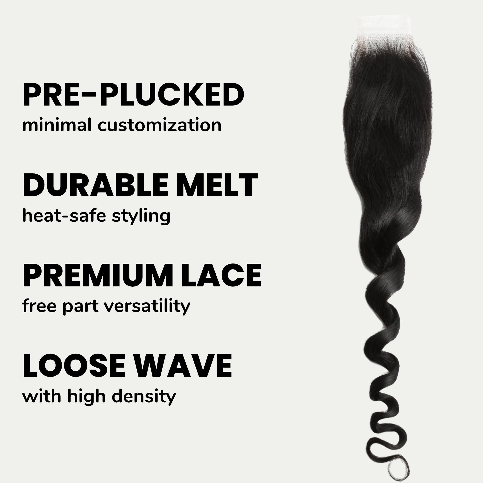 Loose Wave 2x6 HD Lace Human Hair Closure