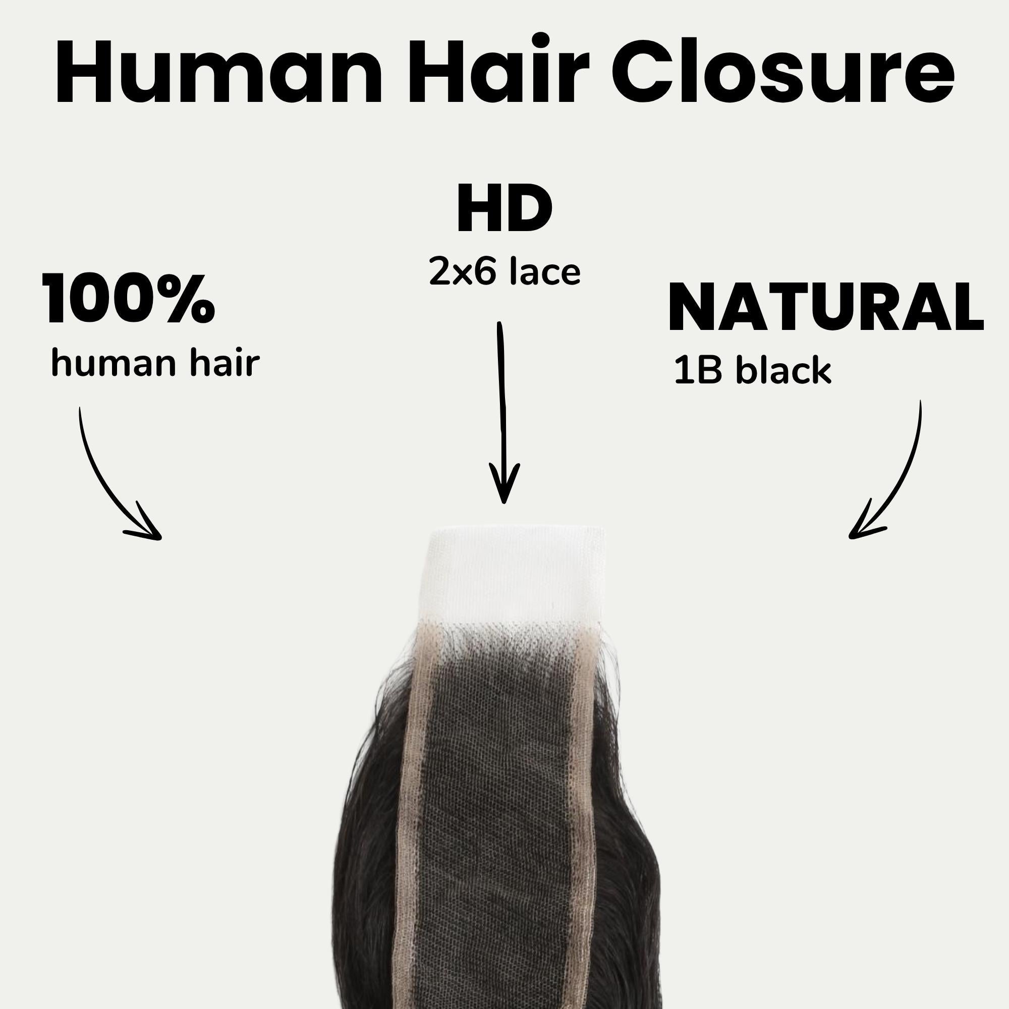 Loose Wave 2x6 HD Lace Human Hair Closure