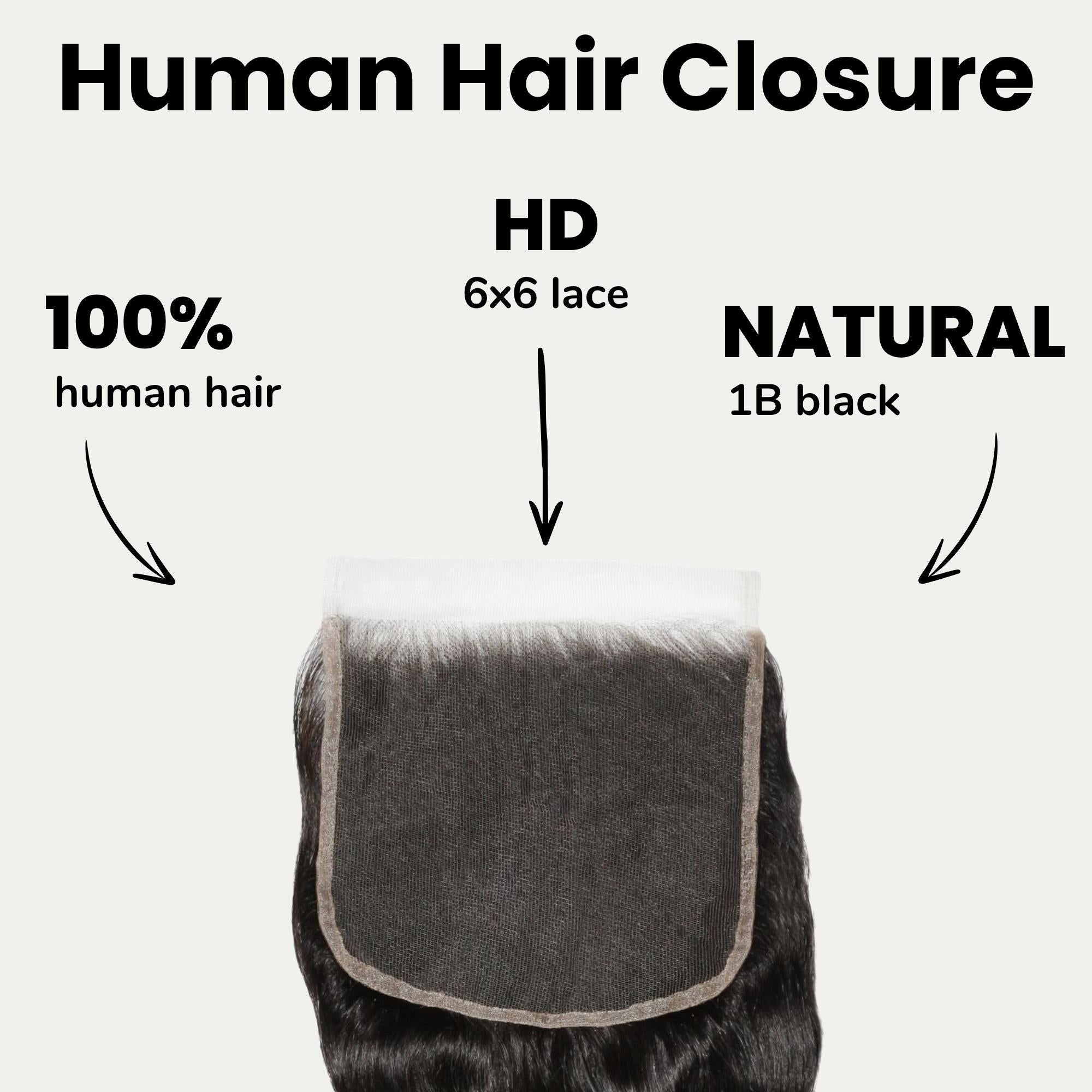 Loose Wave 6x6 HD Lace Human Hair Closure