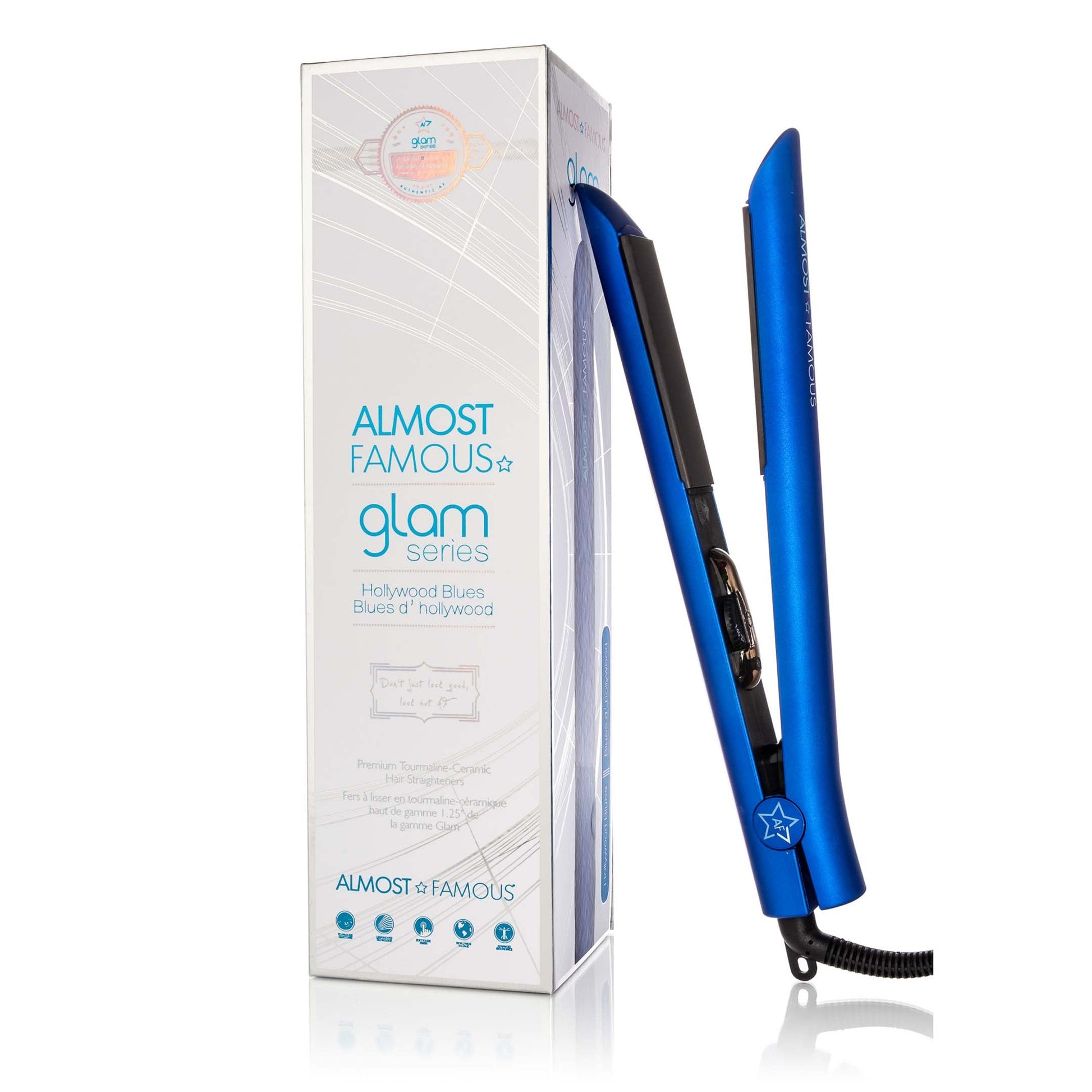 Glam Series 1.25" Flat Iron with Luxe Gem Infused Plates by Almost Famous Hair