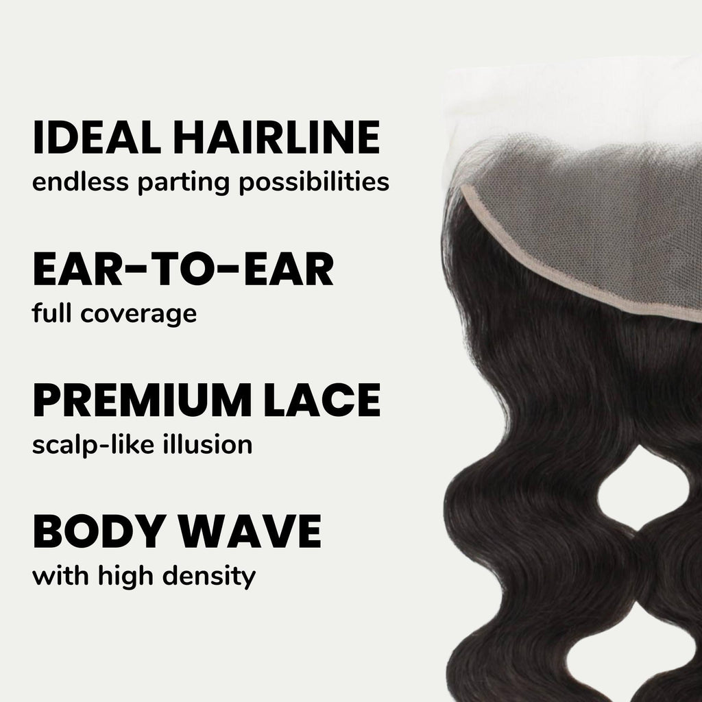 Malaysian Body Wave 13x4 Transparent Lace Human Hair Frontal
