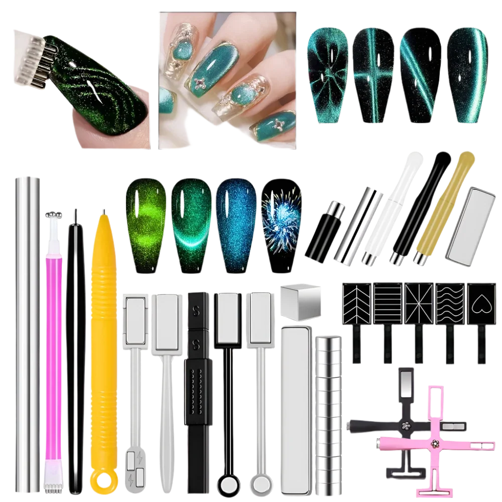 25 PCS NAIL ART CAT EYE DESING MAGNET SET #01 by KVADRO