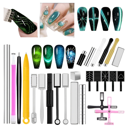 25 PCS NAIL ART CAT EYE DESING MAGNET SET #01 by KVADRO