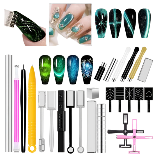 25 PCS NAIL ART CAT EYE DESING MAGNET SET #01 by KVADRO