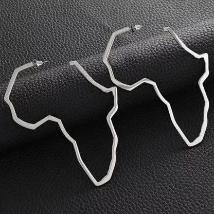 African Map Outline Drop Earrings
