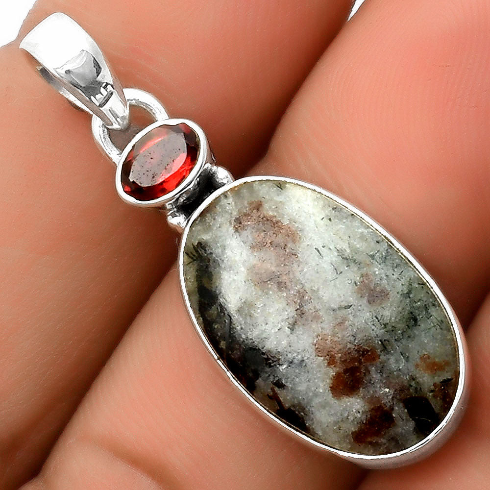 Natural Astrophyllite Russia & Garnet Pendant P-1077 SDP112803 by DESIRE GEM