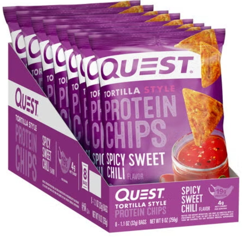 QUEST PROTEIN CHIPS TORTILLA SPICY SWEET CHILI 8 PK