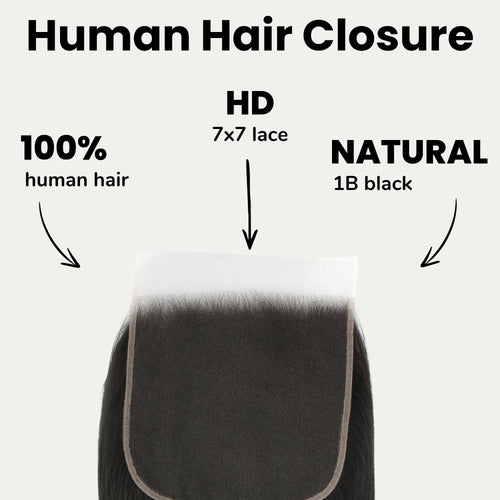Straight 7x7 HD Lace Human Hair Closure