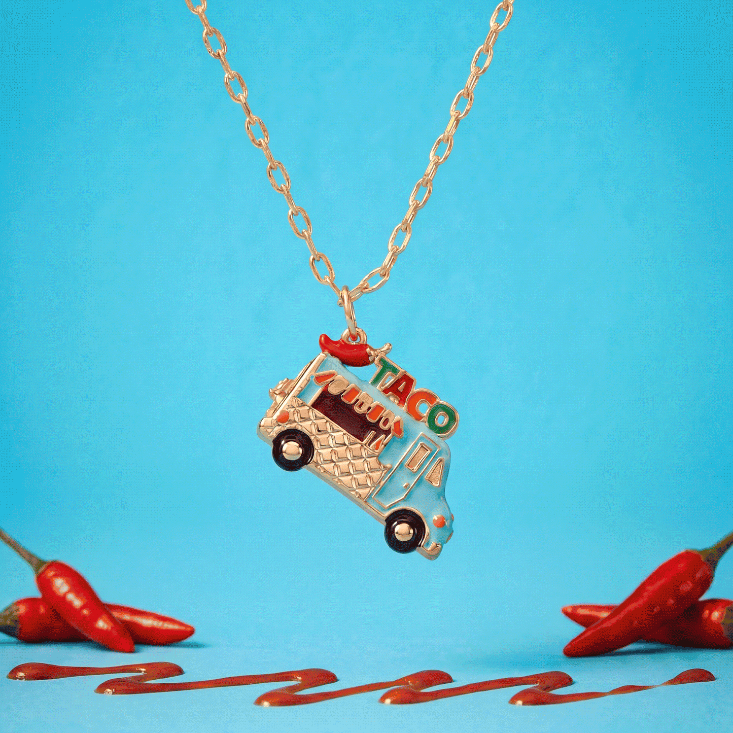 Taco Truck Locket Necklace