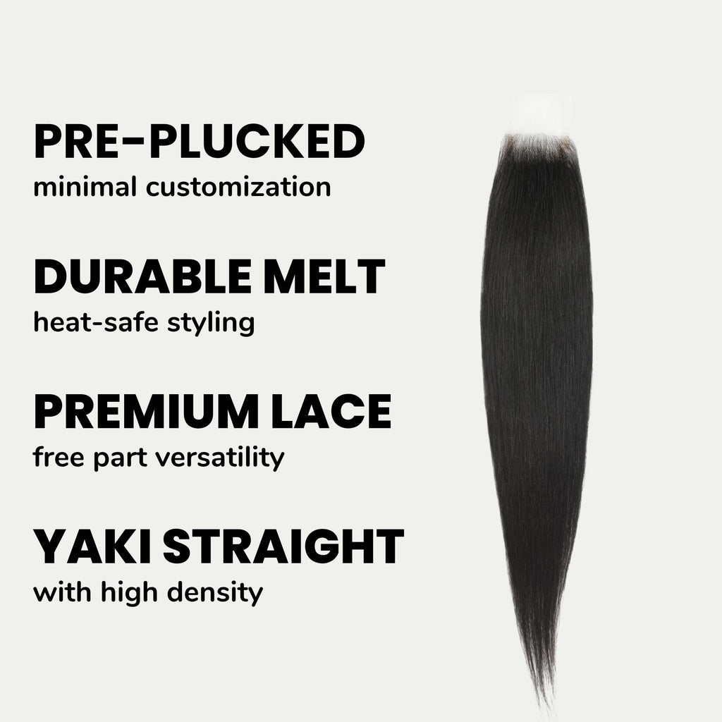 Yaki Straight 2x6 Transparent Lace Human Hair Closure