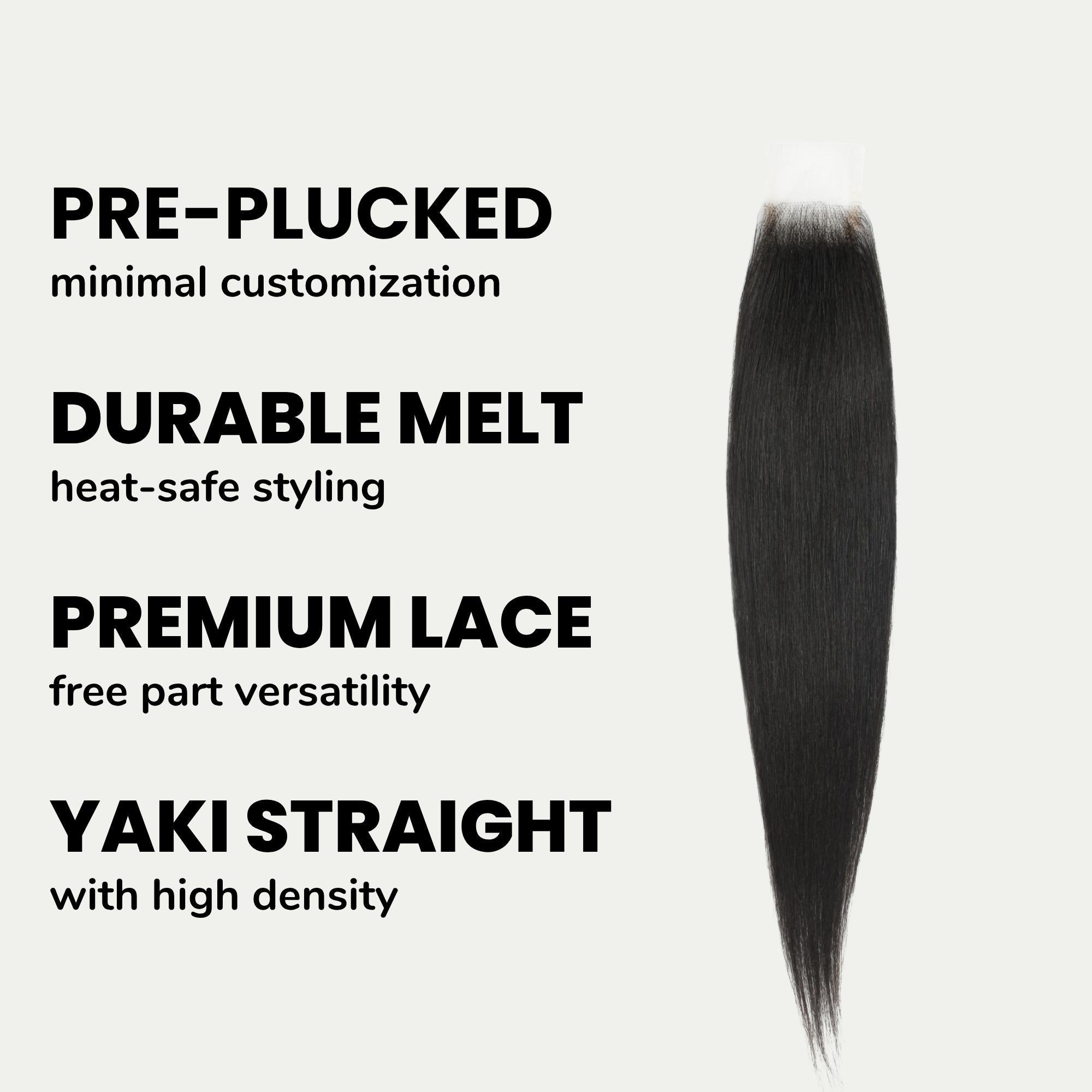 Yaki Straight 2x6 Transparent Lace Human Hair Closure
