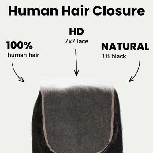 Yaki Straight 7x7 HD Lace Human Hair Closure