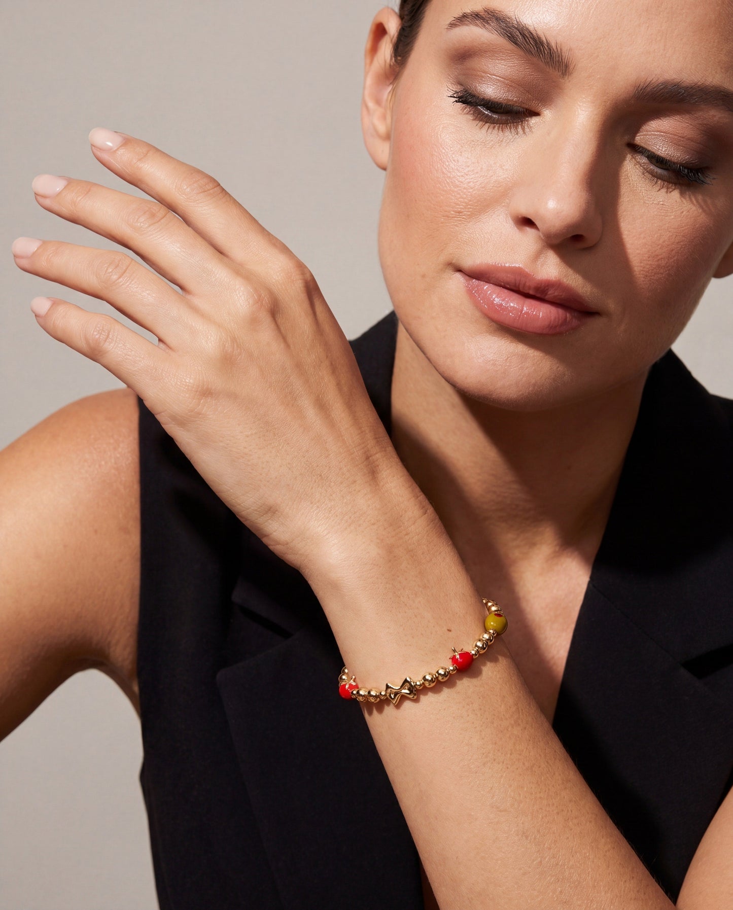 Pasta Girl Beaded Bangle