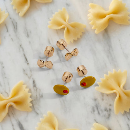 Pasta Girl Stud Earrings Set Of 2