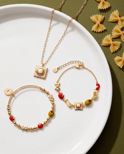 Pasta Girl Beaded Bangle