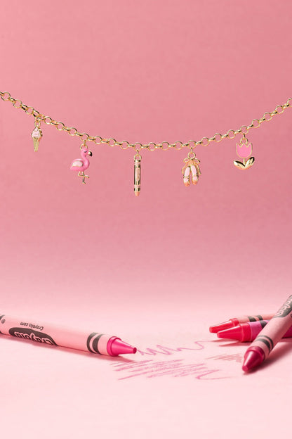 Crayola Fan Favorites Tickle Me Pink Charm Bracelet