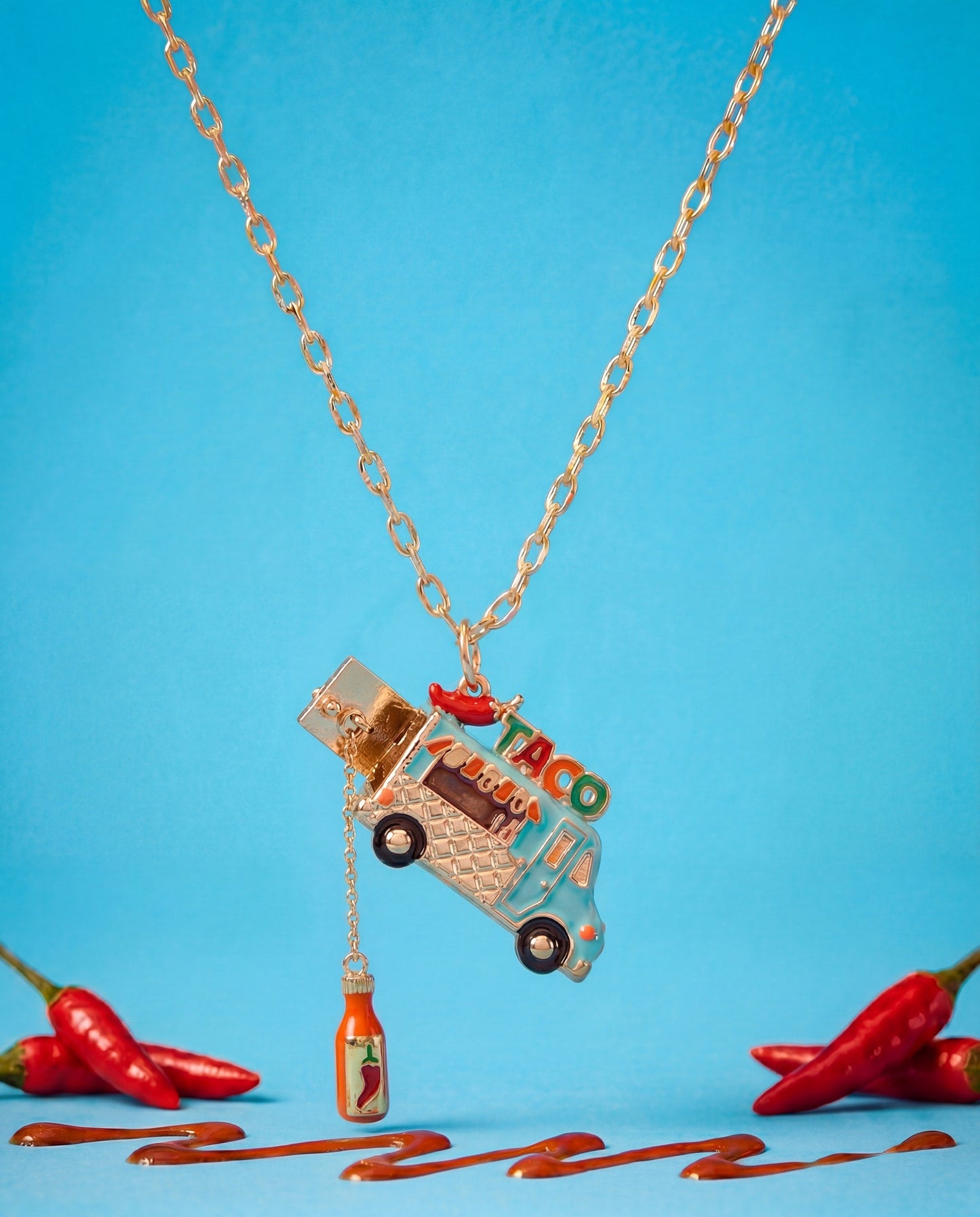 Taco Truck Locket Necklace