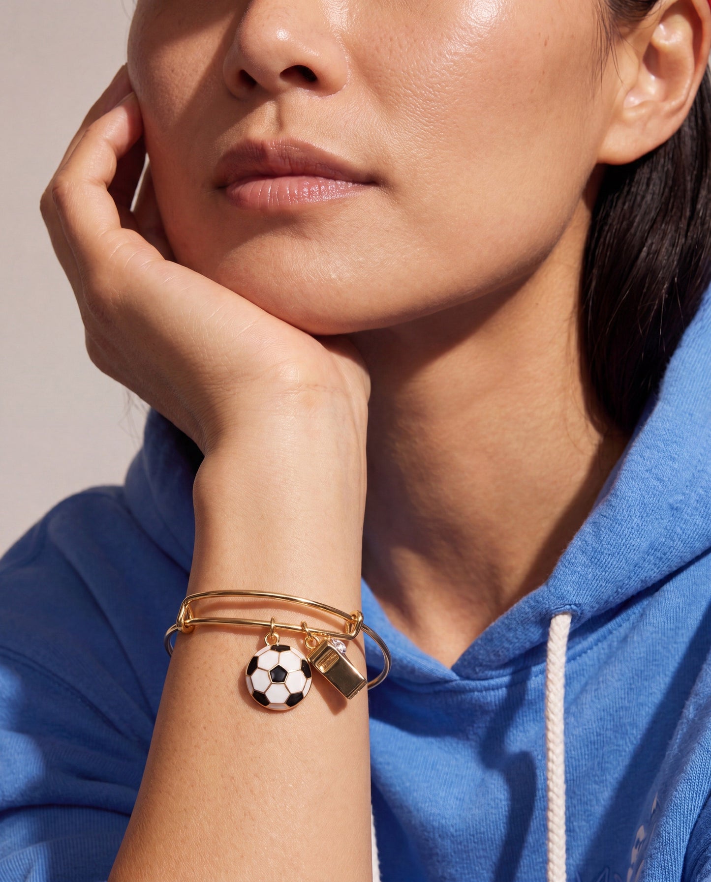 Soccer & Whistle Charm Bangle
