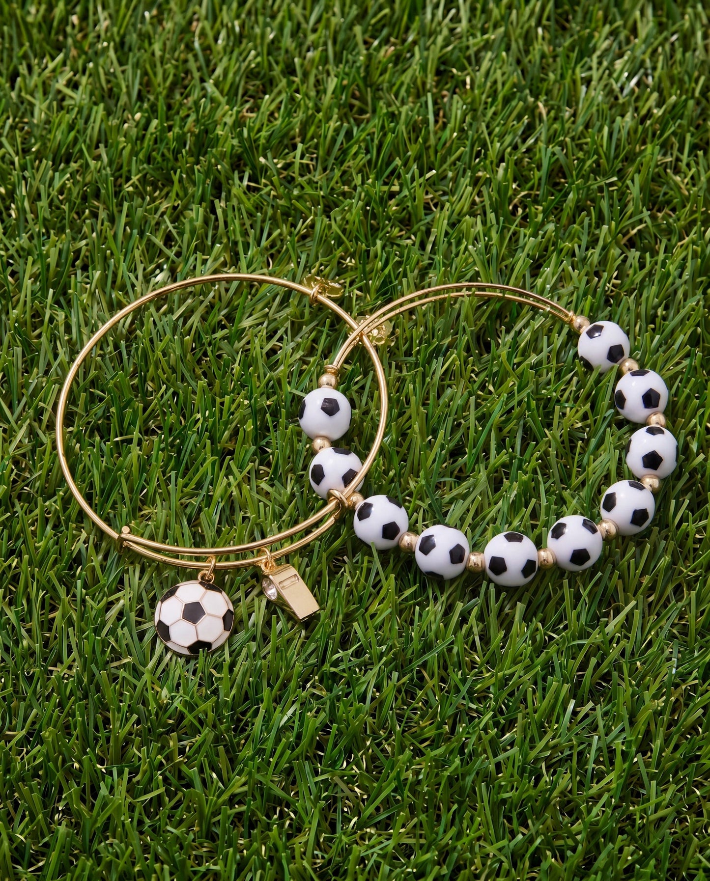 Soccer & Whistle Charm Bangle