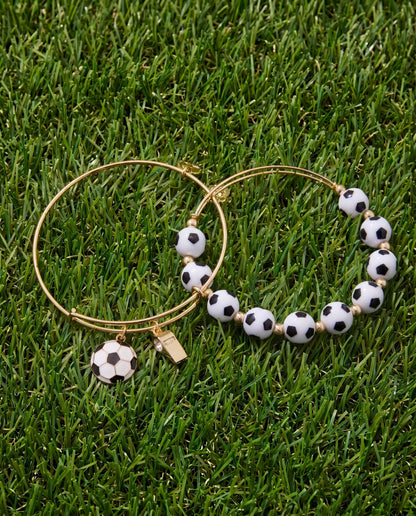 Soccer & Whistle Charm Bangle