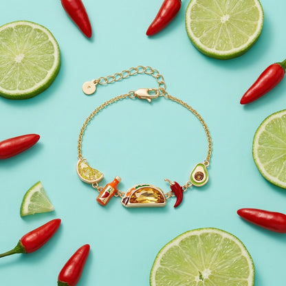 Taco Inline Charm Bracelet