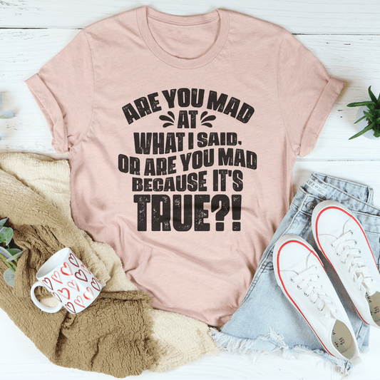 Are You Mad At What I Said Or Are You Mad Because It's True Tee by MerchMallow