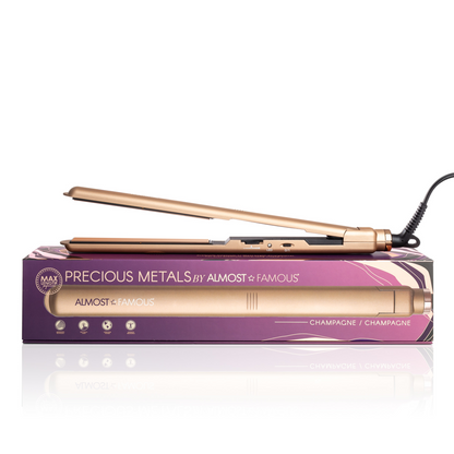 MaxLength 1" Flat Iron with Rose Gold Titanium Plates by Almost Famous Hair