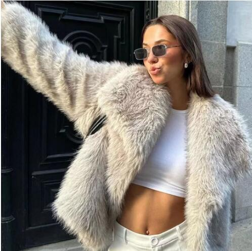 Plush Coat for Women by Cosmic Kollections