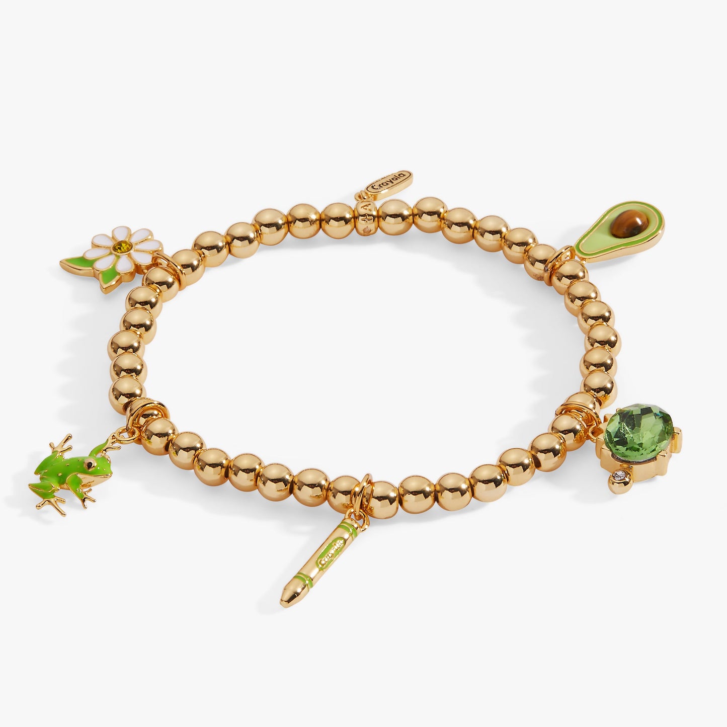 Crayola Fan Favorites Forest Green Charm Stretch Bracelet