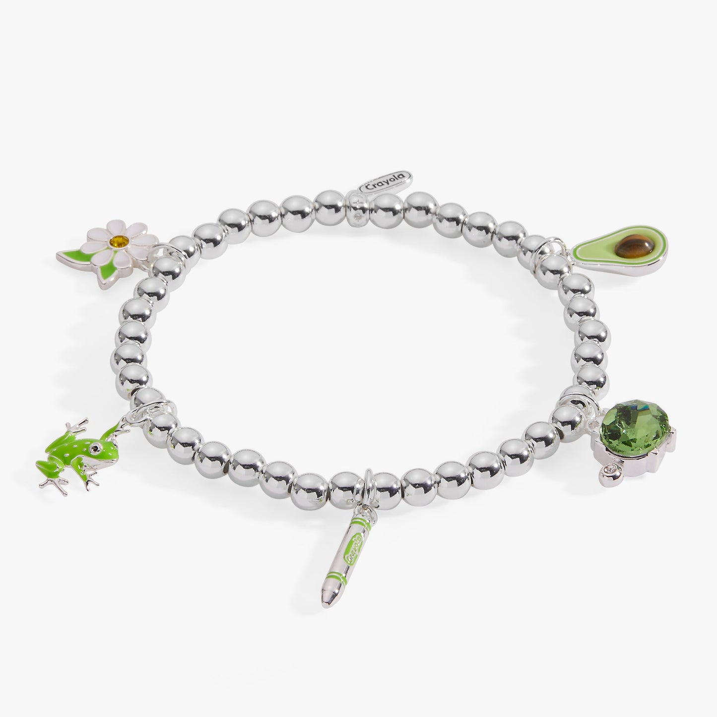 Crayola Fan Favorites Forest Green Charm Stretch Bracelet