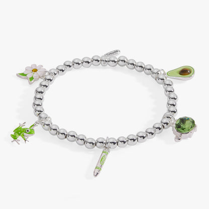 Crayola Fan Favorites Forest Green Charm Stretch Bracelet