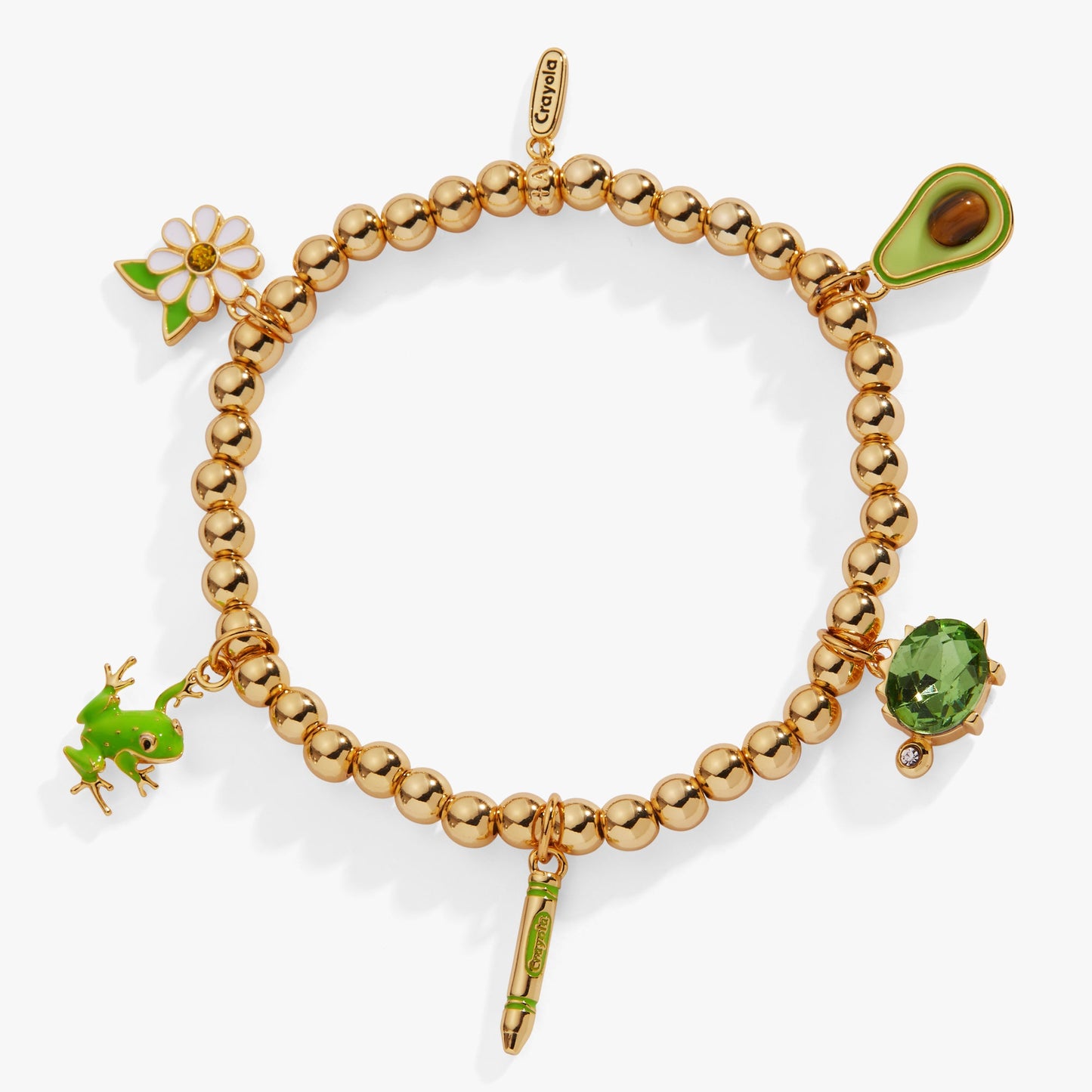 Crayola Fan Favorites Forest Green Charm Stretch Bracelet