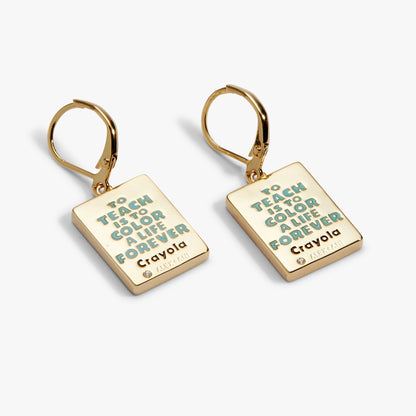Crayola 'To Teach Is To Color A Life Forever' Crayon Box Earrings
