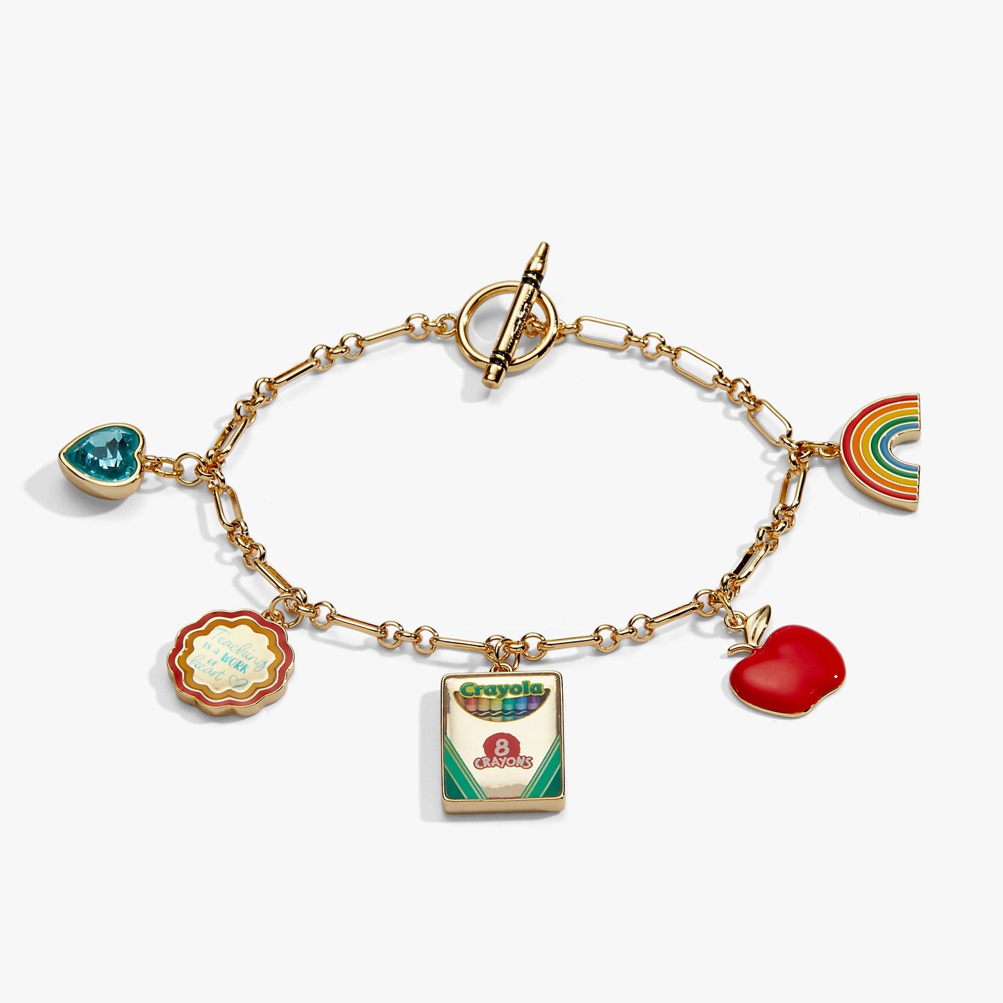 Crayola 'Teaching Is A Work Of Heart' Toggle Bracelet