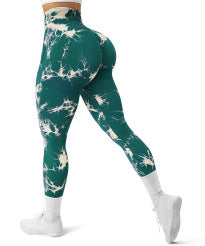 High Waist Tie-Dye Seamless Peach Yoga Tights