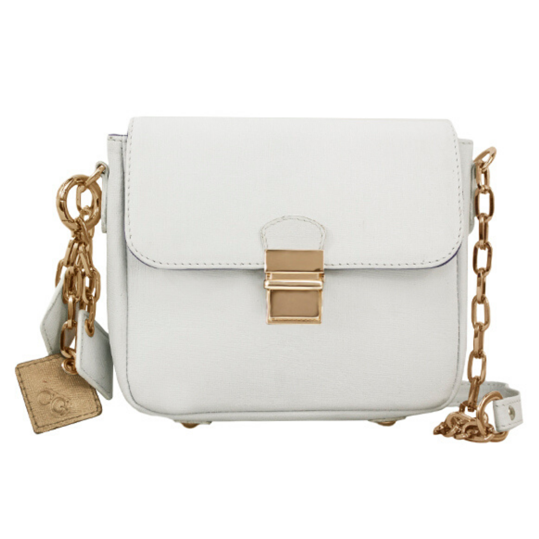 Tiny Chain-Strap Leather Handbag