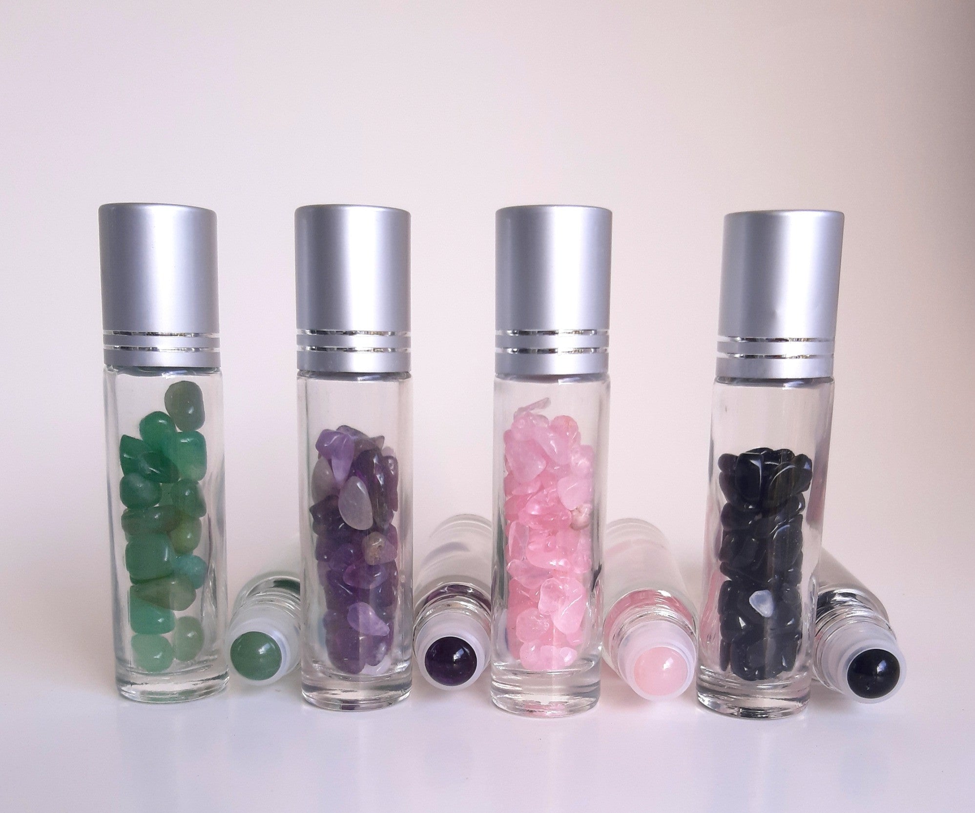 Crystal or Gemstone Roller Ball with Essential Oil by Cosmic Kollections