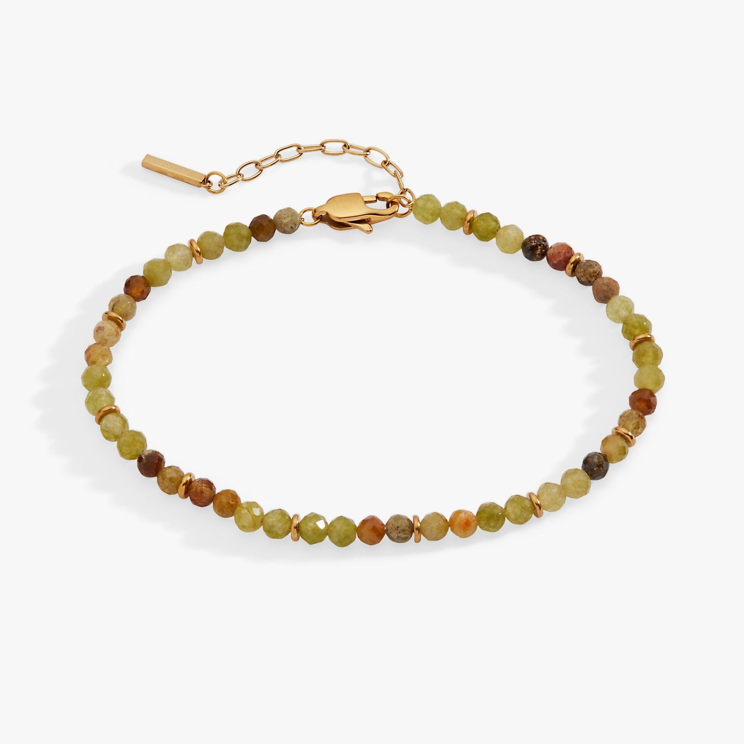 Green Ombre Semi-Precious Beaded Anklet
