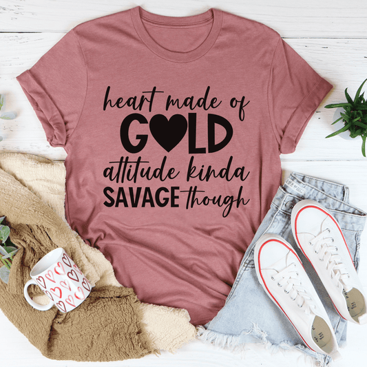 Heart Made Of Gold Tee by MerchMallow